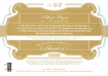 2019 Panini Flawless - Flawless All-Stars Autographs Gold #AS-AP Albert Pujols Back