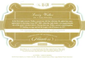 2019 Panini Flawless - Flawless All-Stars Autographs Gold #AS-LW Larry Walker Back