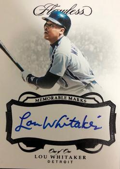 2019 Panini Flawless - Memorable Marks Black #MM-LW Lou Whitaker Front