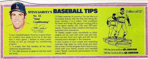 1979 Post Raisin Bran Steve Garvey's Baseball Tips #12 Total Conditioning Front