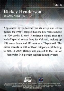 2019 Topps - Factory Set Bonus: Chrome Greatest Card Reprints #TGCR-5 Rickey Henderson Back