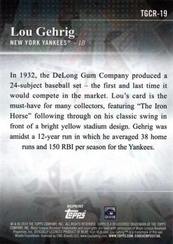 2019 Topps - Factory Set Bonus: Chrome Greatest Card Reprints #TGCR-19 Lou Gehrig Back