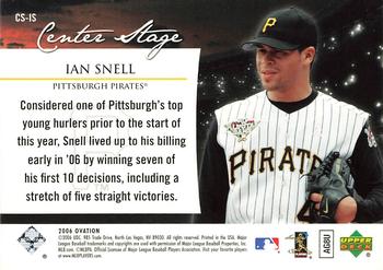2006 Upper Deck Ovation - Center Stage #CS-IS Ian Snell Back