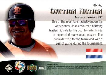 2006 Upper Deck Ovation - Ovation Nation #ON-AJ Andruw Jones Back
