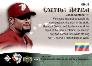 2006 Upper Deck Ovation - Ovation Nation #ON-JS Johan Santana Back