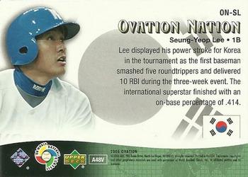 2006 Upper Deck Ovation - Ovation Nation #ON-SL Seung-Yeop Lee Back