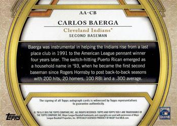 2015 Topps Tier One - Acclaimed Autographs Bronze Ink #AA-CB Carlos Baerga Back