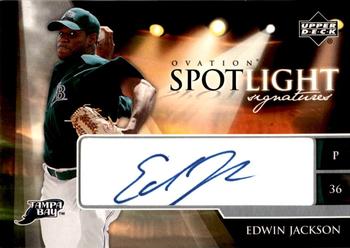 2006 Upper Deck Ovation - Spotlight Signatures #SS-EJ Edwin Jackson Front