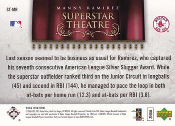 2006 Upper Deck Ovation - Superstar Theatre #ST-MR Manny Ramirez Back
