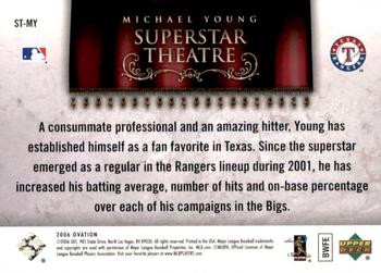 2006 Upper Deck Ovation - Superstar Theatre #ST-MY Michael Young Back