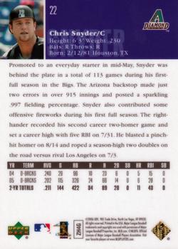 2006 Upper Deck Special F/X - Purple #22 Chris Snyder Back