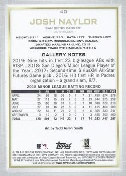 2019 Topps Gallery - Wood #40 Josh Naylor Back