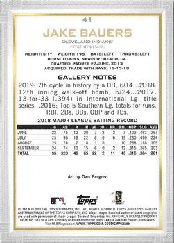 2019 Topps Gallery - Wood #41 Jake Bauers Back