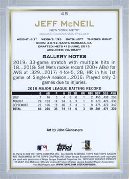 2019 Topps Gallery - Wood #45 Jeff McNeil Back