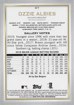2019 Topps Gallery - Wood #87 Ozzie Albies Back