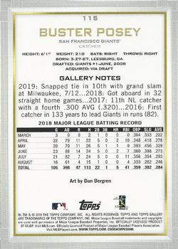 2019 Topps Gallery - Wood #115 Buster Posey Back