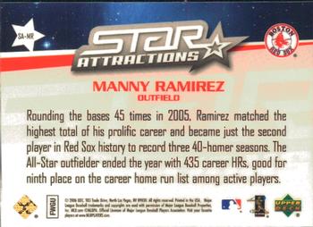 2006 Upper Deck Special F/X - Star Attractions #SA-MR Manny Ramirez Back