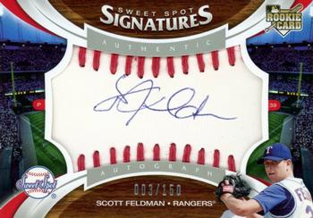 2006 Upper Deck Sweet Spot - Signatures Red Stitch Blue Ink #161 Scott Feldman Front