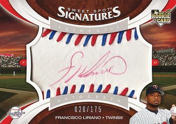 2006 Upper Deck Sweet Spot Update - Rookie Signatures Red-Blue Stitch Red Ink #121 Francisco Liriano Front