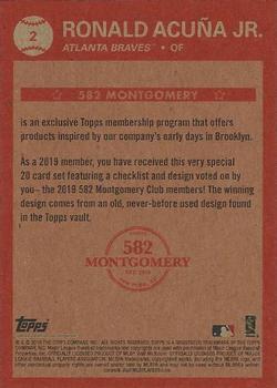 2018-19 Topps 582 Montgomery Club Set 5 #2 Ronald Acuna Jr. Back