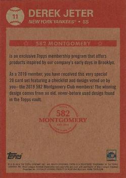 2018-19 Topps 582 Montgomery Club Set 5 #11 Derek Jeter Back
