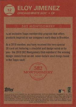 2018-19 Topps 582 Montgomery Club Set 5 #12 Eloy Jimenez Back