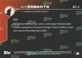 2019 Bowman Next Glendale Desert Dogs #AFL-4 Griffin Roberts Back