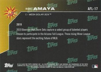 2019 Bowman Next Mesa Solar Sox #AFL-17 Miguel Amaya Back