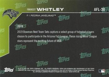 2019 Bowman Next Peoria Javelinas #AFL-30 Forrest Whitley Back