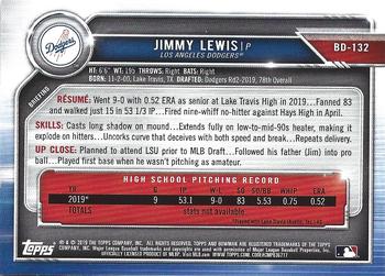 2019 Bowman Draft - Sky Blue #BD-132 Jimmy Lewis Back