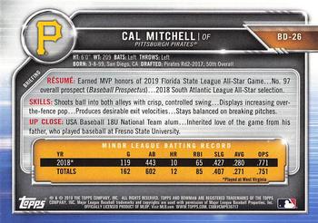 2019 Bowman Draft - Blue #BD-26 Cal Mitchell Back