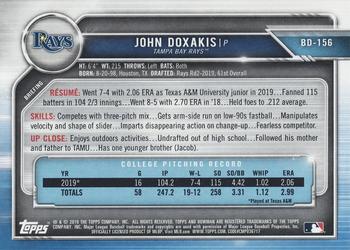 2019 Bowman Draft - Blue #BD-156 John Doxakis Back