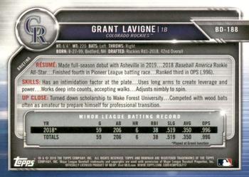 2019 Bowman Draft - Blue #BD-188 Grant Lavigne Back