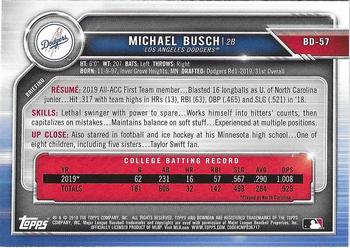 2019 Bowman Draft - Gold #BD-57 Michael Busch Back
