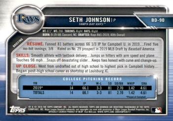 2019 Bowman Draft - Gold #BD-90 Seth Johnson Back