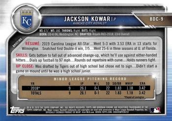 2019 Bowman Draft - Chrome #BDC-9 Jackson Kowar Back