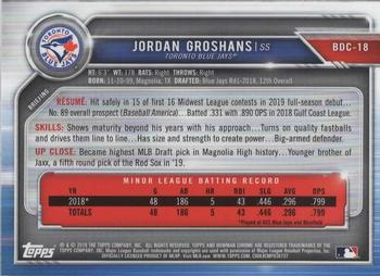 2019 Bowman Draft - Chrome #BDC-18 Jordan Groshans Back
