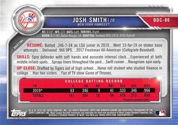 2019 Bowman Draft - Chrome #BDC-86 Josh Smith Back