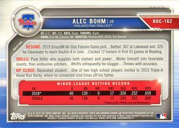 2019 Bowman Draft - Chrome #BDC-162 Alec Bohm Back
