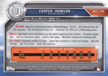 2019 Bowman Draft - Chrome #BDC-200 Cooper Johnson Back