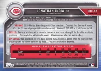 2019 Bowman Draft - Chrome Refractor #BDC-97 Jonathan India Back