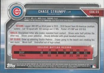 2019 Bowman Draft - Chrome Draft Pick Autographs Refractor #CDA-CS Chase Strumpf Back