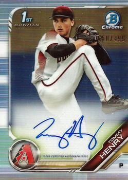 2019 Bowman Draft - Chrome Draft Pick Autographs Refractor #CDA-TH Tommy Henry Front