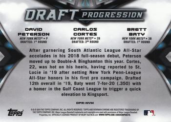 2019 Bowman Draft - Draft Progression #DPR-NYM David Peterson / Carlos Cortes / Brett Baty Back