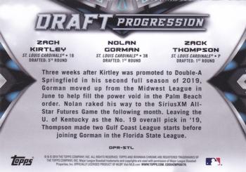2019 Bowman Draft - Draft Progression #DPR-STL Zach Kirtley / Nolan Gorman / Zack Thompson Back
