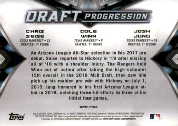 2019 Bowman Draft - Draft Progression #DPR-TEX Chris Seise / Cole Winn / Josh Jung Back