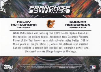 2019 Bowman Draft - Franchise Futures #FF-RH Adley Rutschman / Gunnar Henderson Back