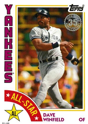 2019 Topps 1984 Topps Baseball 35th Anniversary All-Stars 5x7 #84AS-DW Dave Winfield Front