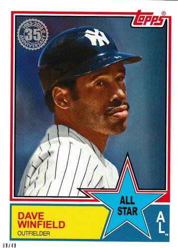 2018 Topps 1983 Topps Baseball 35th Anniversary All-Stars 5x7 #83AS-66 Dave Winfield Front