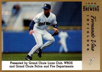 1996 Milwaukee Brewers Police - Grand Chute PD, FD, Grand Chute Lions Club & WROE #NNO Fernando Vina Front